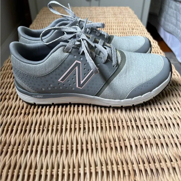 New Balance Gray and Pink Athletic Shoes - Picture 3 of 9
